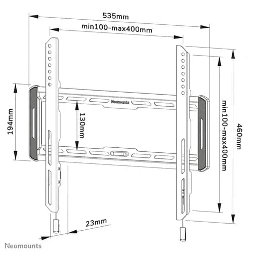 Suport TV de perete, Neomounts by Newstar WL30-550BL14, Fix, 32"- 65", VESA 400x400mm, suporta pana la 60kg, negru — miniatură