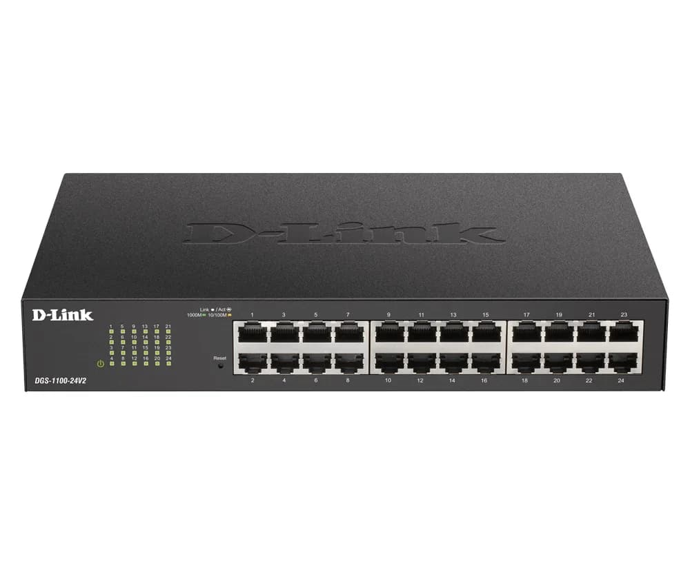 SWITCH D-LINK SMART 24 porturi Gigabit carcasa metalica, rackabil, "DGS-1100-24V2"