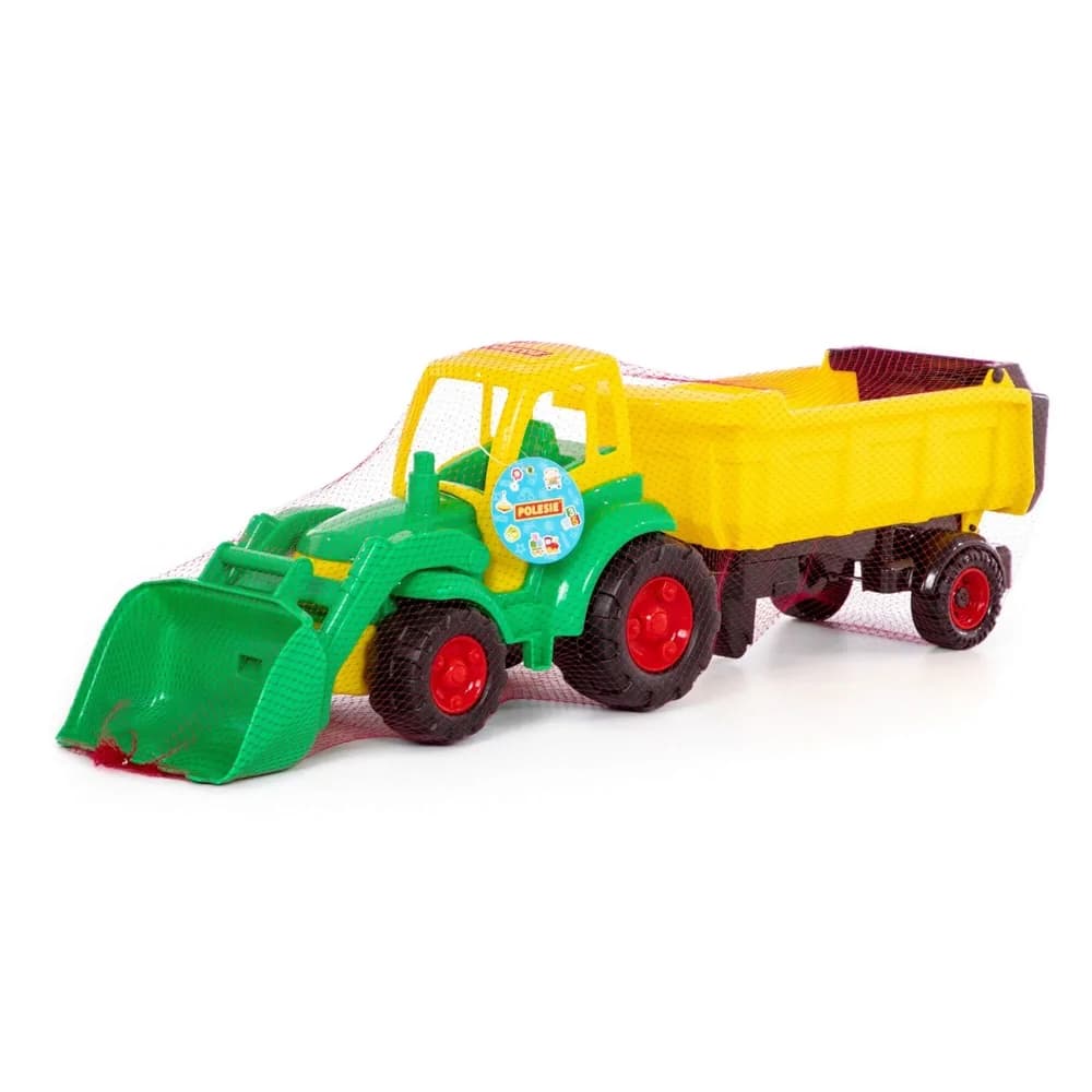 Tractor cu incarcator + remorca - Champion, 86x22x26 cm, Polesi — miniatură