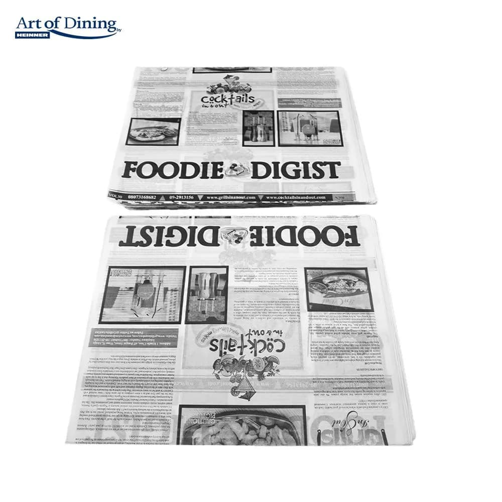 SET 500 BUCATI HARTIE IMPERMEABILA REZISTENTA LA GRASIME TIP ZIAR, 200 x 250 MM, ART OF DINING — miniatură