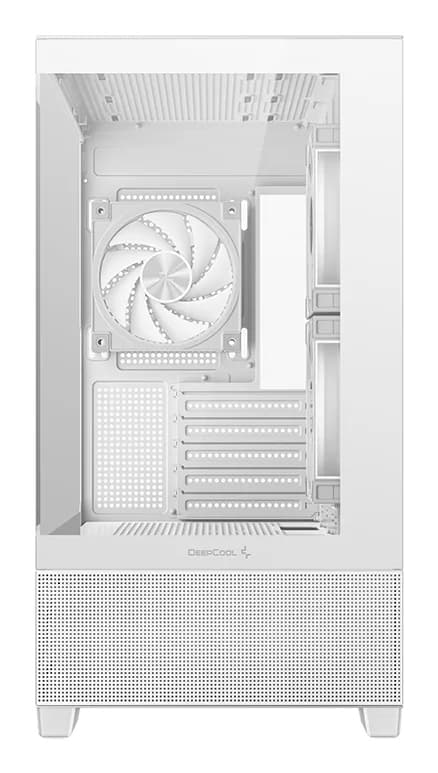 CARCASA DeepCool "CG380 Wh", middle tower, gaming, fara sursa, suporta 9xfan, 3xfan inclus, PSU shroud, USB Type-C x 2, USB 3.2 gen 1 x 2, audio+mic, 5 sloturi expansiune, alb, "R-CG380-WHAGM3-G" — miniatură