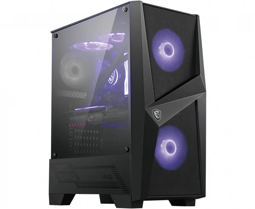 CARCASA MSI Middle Tower, ATX, "MAG FORGE 100M", fara sursa, sticla securizata, fan x 3, USB 3.2 gen 1 x 2, Jack 3.5 mm x 2, mesh pt. filtrare praf, negru, "MAG FORGE 100M"