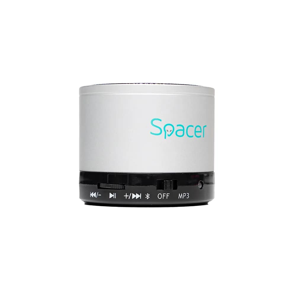 BOXA SPACER portabila bluetooth TOPPER, RMS: 3W, control volum, acumulator 520mAh, timp de functionare pana la 5 ore, distanta de functionare pana la 10m, incarcare USB, SILVER, "SPB-TOPPER-SILV" — miniatură