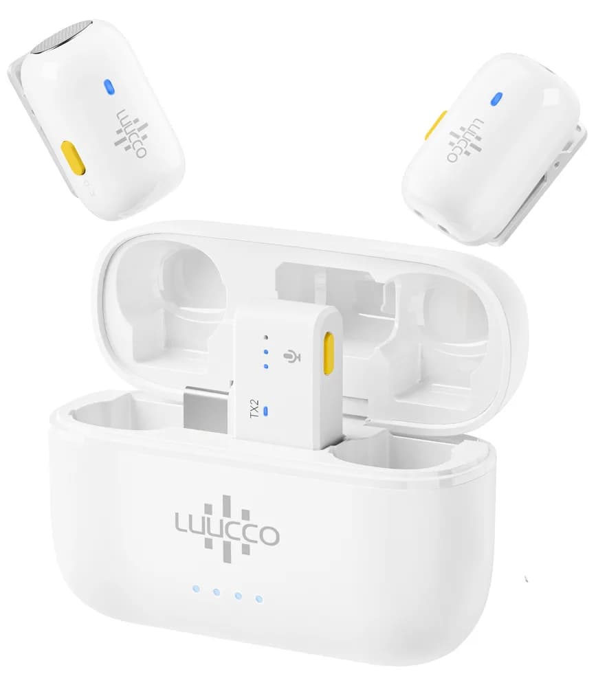 Microfon Lavaliera Wireless Luucco MiniPods-K2,USB-C, alb