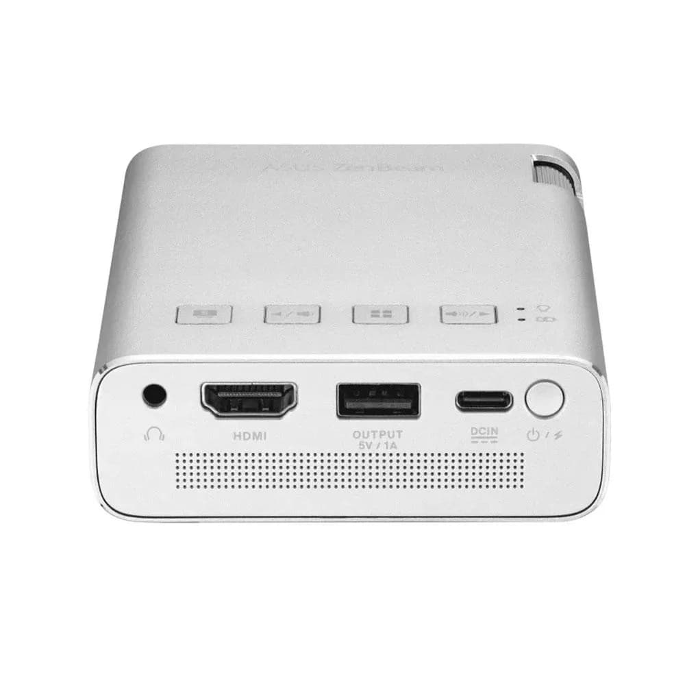 Proiector ASUS ZenBeam E1R, DLP LED 30.000 ore, WVGA 854* 480, up to FHD 1920* 1080, 200 lumeni, 500:1, distanta maxima de proiectie 3.7 m, dimensiune maxima imagine 120", boxa 2W, HDMI, USB Power output 5V/1A, USB WiFi dongle, dongle wifi inclus, 310 g, geantatransport inclusa, cablu HDMI inclus — miniatură
