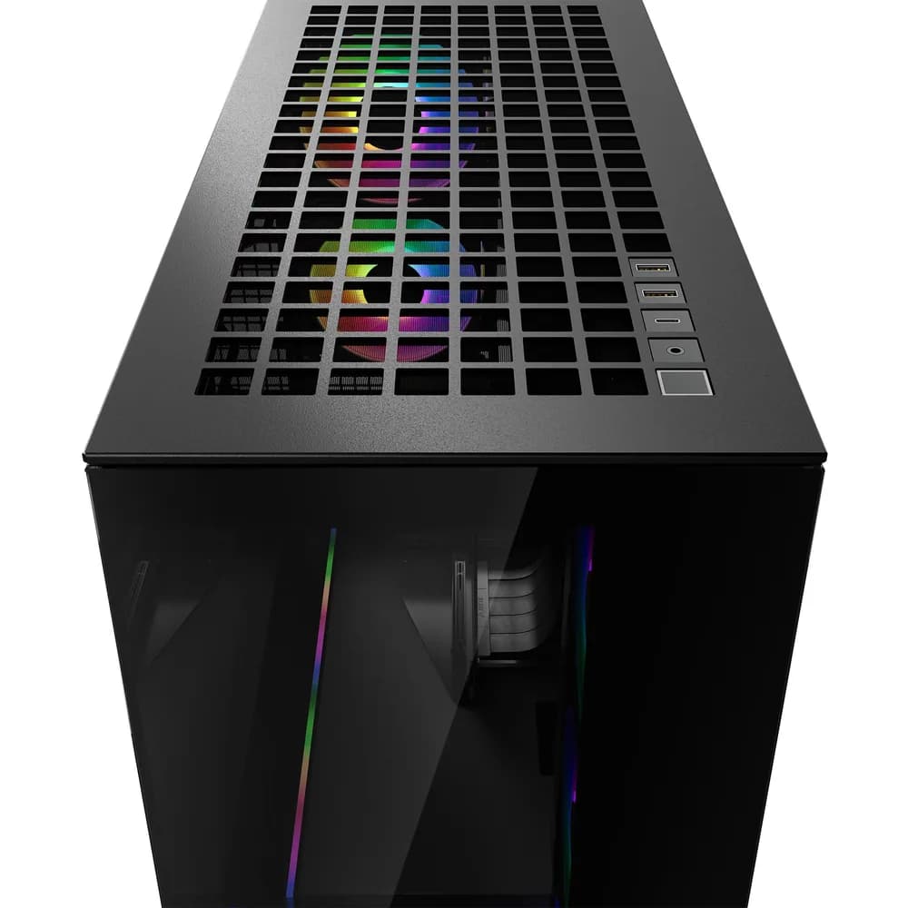 CARCASA Arctic "Xtender VG BK", mid tower, max 8xfan, 3x P14 Pro R A-RGB si 2x P12 Pro A-RGB instalate, shroud 24 LED ARGB, USB-C x 1, USB 3.2 x 2, audio+mic, 7 sloturi exp, GPU vertical, riser PCIe 4.0, negru, "ACPCC00016A" — miniatură