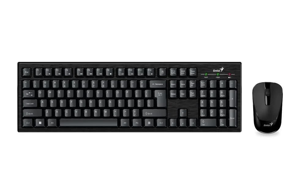 Kit wireless tastatura si mouse Genius KM-8101, taste numerice, negru