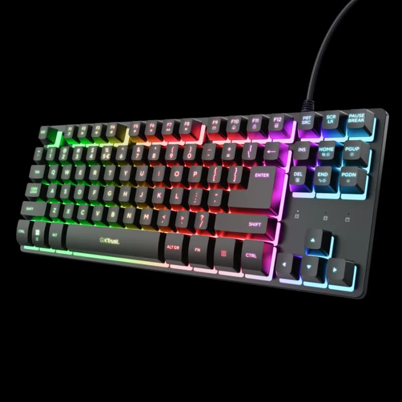Tastatura Gaming Trust GXT 833 Thado TKL, RGB, USB, Negru
