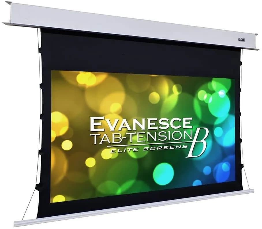 Ecran proiectie electric, 244 x 137cm, incastrabil in tavan, Tensionat, EliteScreens Evanesce ETB110HW2-E8, format 16:9