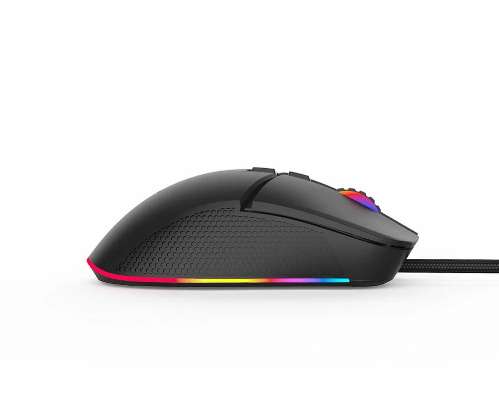 Mouse gaming Serioux Kayel, Senzor Sunplus 199, 800-6400 DPI, switch HUANO, pana la 20 milioane de click-uri, 7 Butoane, 6 moduri de iluminare RGB, cablu USB 1.5M, plug and play, compatibil cu Windows 2000/XP/9X/VISTA/7/8/10 — miniatură