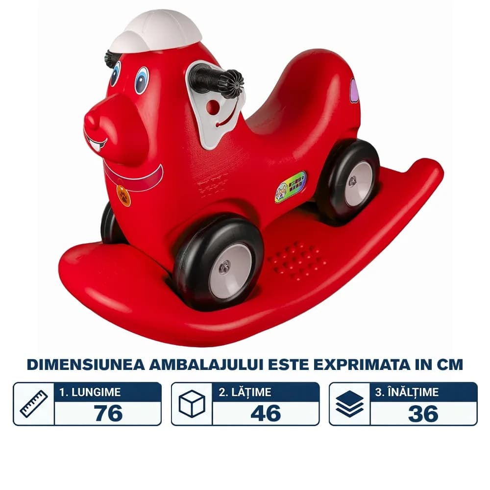 Catel balansoar 2 in 1, rosu - ROBENTOYS — miniatură