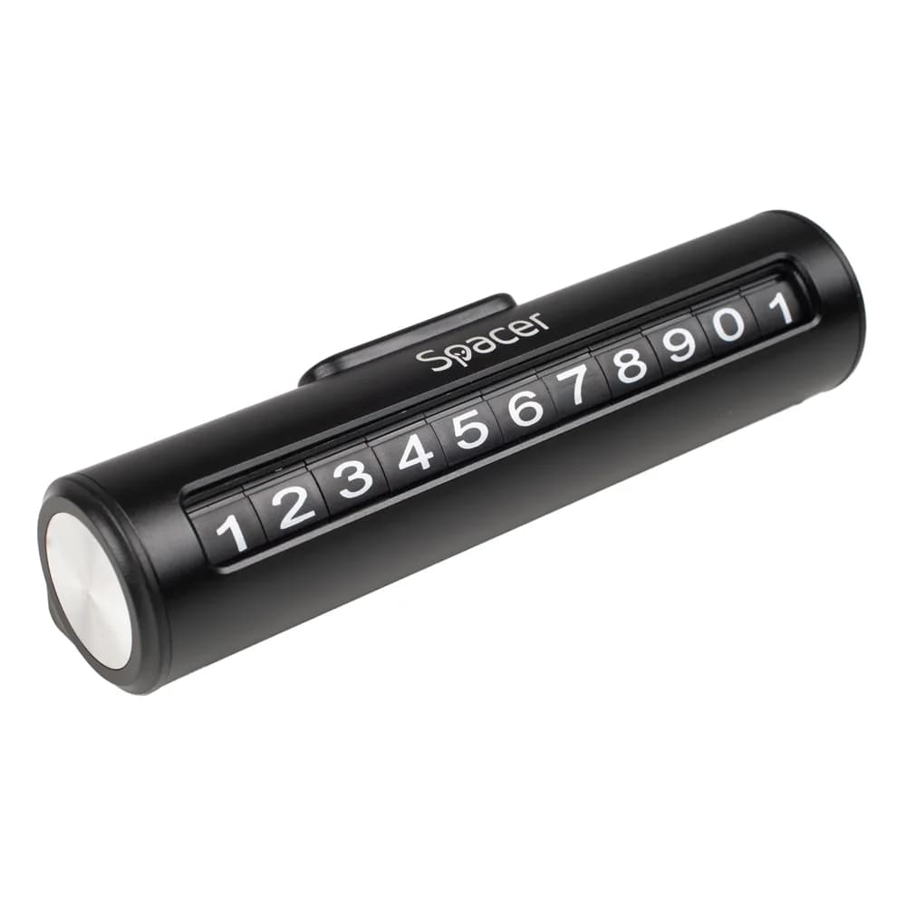 SUPORT numar de telefon parbriz Spacer, Functie ascundere numar, Negru, "SPAA-PHNR-01"