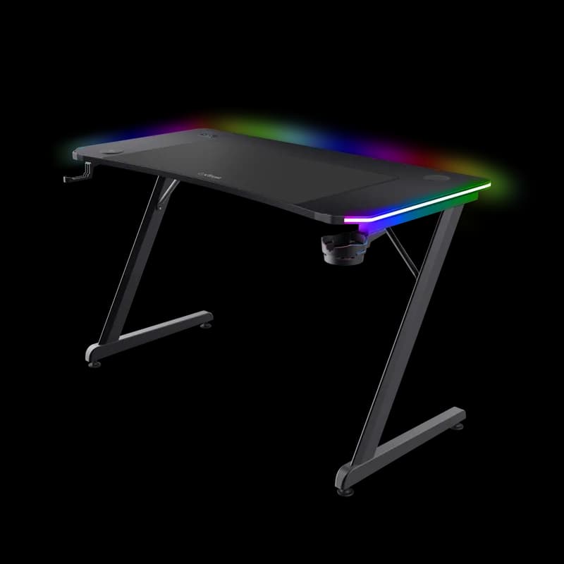 Masa gaming Trust GXT 710 Luminus Pro, iluminare RGB, greutate maxima suportata 150 kg, negru