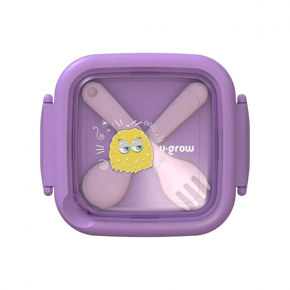 Caserola 2in 1 cu lingurita si furculita, mov, U-Grow — miniatură