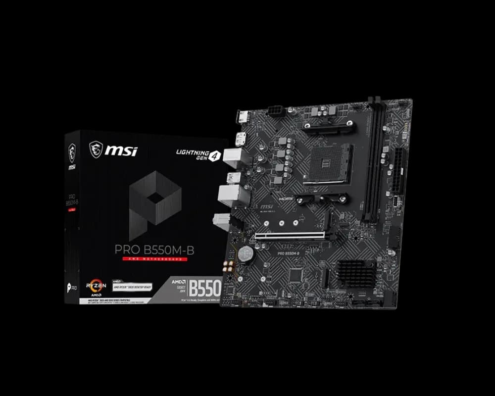 Placa de baza MSI PRO B550M-B, Socket AM4, DDR4, Negru "PRO B550M-B" — miniatură
