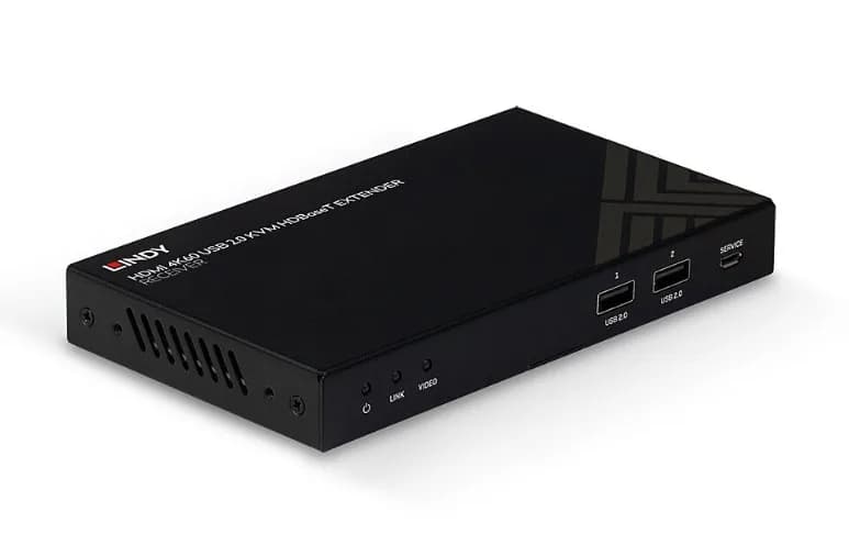 Extender KVM HDBaseT de 150 m Cat.6 HDMI 4K60, IR, RS-232 și audio, receptor, Lindy 38389