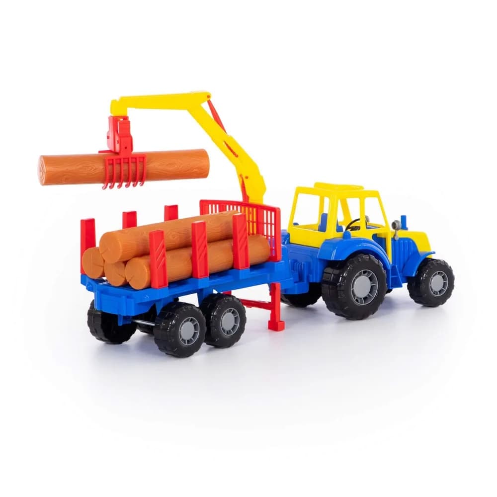 Tractor cu remorca + lemne - Altay, 61x17x25 cm, Polesie — miniatură