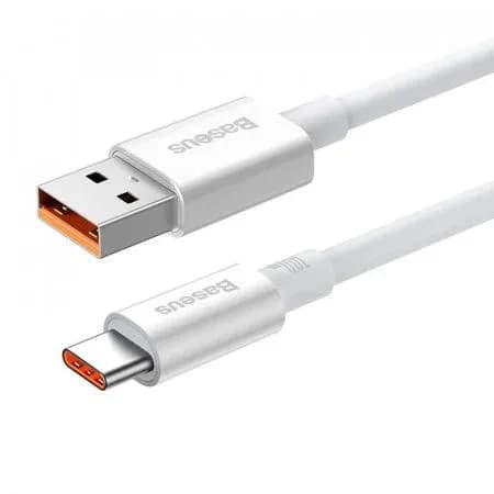 CABLU alimentare si date Baseus Superior, Fast Charging Data Cable pt. smartphone, USB la USB Type-C 100W, 1m, alb "P10320102214-01" - 6932172631932 — miniatură