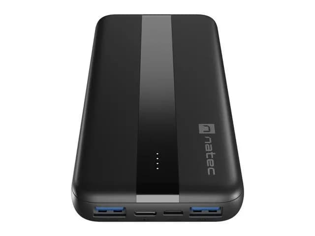Baterie externa Natec, capacitate 10000 mAh, 3 porturi USB, baterie Li- Polymer, negru — miniatură