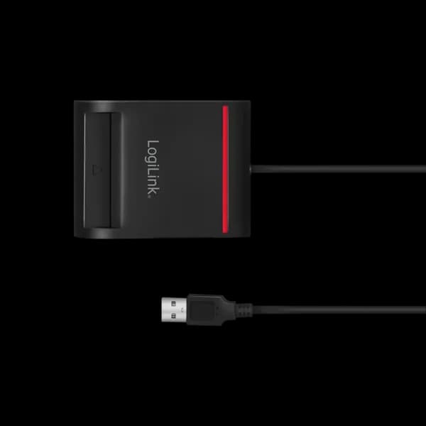 CITITOR DE CARDURI LOGILINK, pentru smart ID, USB 2.0, 0.9m, negru, "CR0047" — miniatură