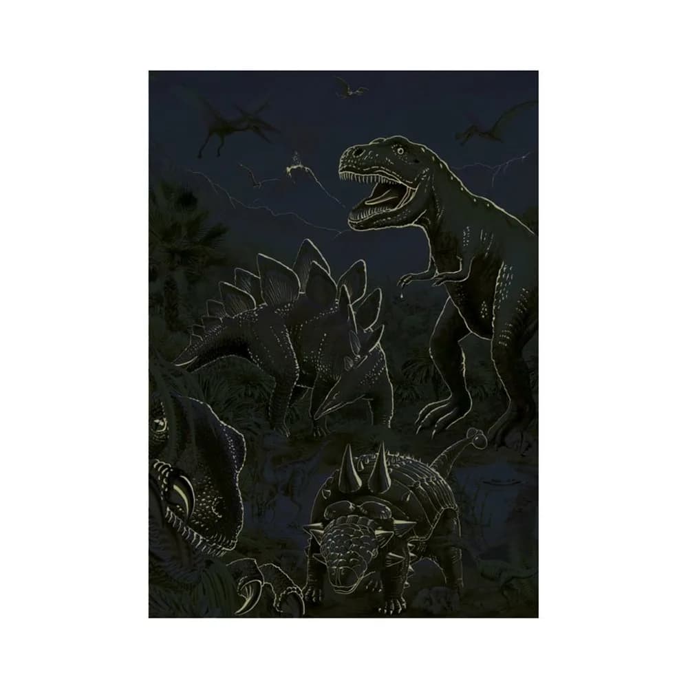 Puzzle 100 piese, neon, Dinozauri - DINO TOYS — miniatură