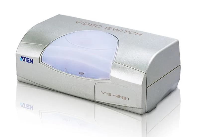 Switch VGA ATEN VS291-AT-G. Video Type portul: VGA. Material: Metal, Din material plastic, Culoarea produsului: Argint, Rată maximă de reîmprospătare: 60 Hz. Consum de energie (tipic): 0,82 W. Lățime: 65,2 mm, Adâncime: 120 mm, Înălţime: 44 mm. Lăţime de ambalaj: 59 mm, Adâncimea de ambalaj: 239 mm