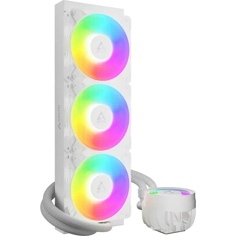 COOLER Arctic "Liquid Freezer III Pro 360 A-RGB W", skt. LGA1851, LGA 1700, AM4, AM5, racire cu lichid, 3 x 120mm, 600 - 3000 RPM, iluminare RGB adresabi, alb "ACFRE00188A" — miniatură