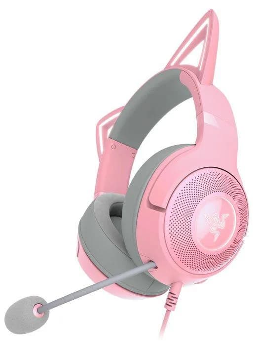 Casti Head-band Razer Kraken Kitty V2 Quartz Edition, Wired, Roz
