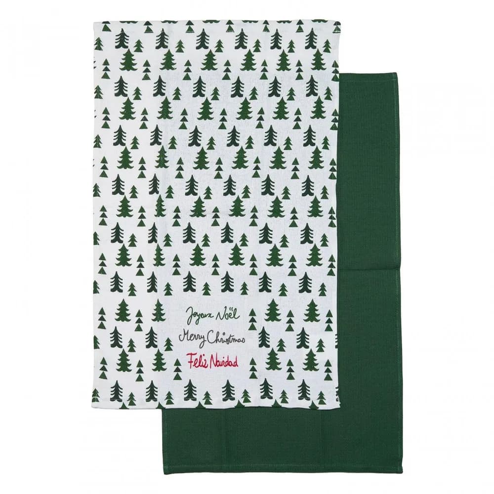 Set 2 prosoape de bucatarie, 38x63 cm,Green — miniatură