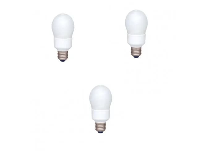 SET 3 becuri fluorescent Panasonic, soclu E27, putere 13W, forma oval, lumina alb rece, alimentare 220 - 240 V, "EFA13E672V-3"