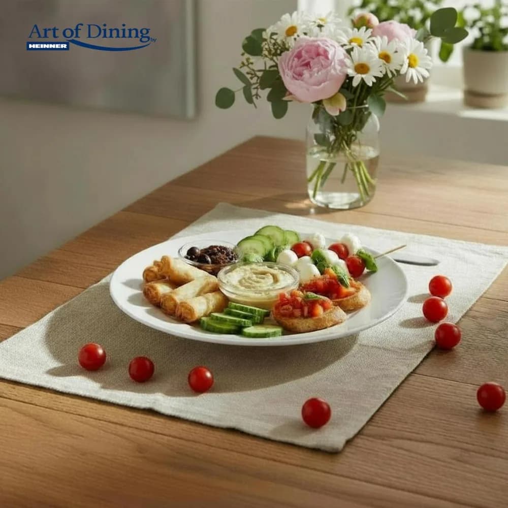 SET 6 FARFURII INTINSE OPAL ALB 25 CM, AIDA, ART OF DINING BY HEINNER — miniatură
