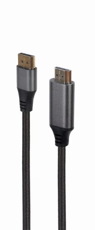 CABLU video GEMBIRD, adaptor DisplayPort (T) la HDMI (T), DP v1.2, 4K (3840 x 2160) la 60Hz, 1.8m, negru, "CC-DP-HDMI-4K-6"
