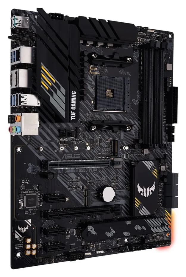 PLACA de BAZA Asus "TUF GAMING B550+", skt AM4, ATX, AMD B550, 4 x DDR4, max. 128 GB, 6 x SATA, 2 x M.2, 7.1, "TUF GAMING B550+" — miniatură