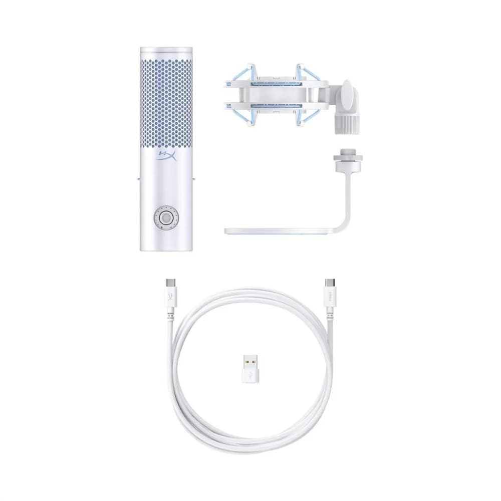 Microfon HyperX QuadCast 2 Frost, tip Condenser, USB, LED backlight, noise reduction — miniatură