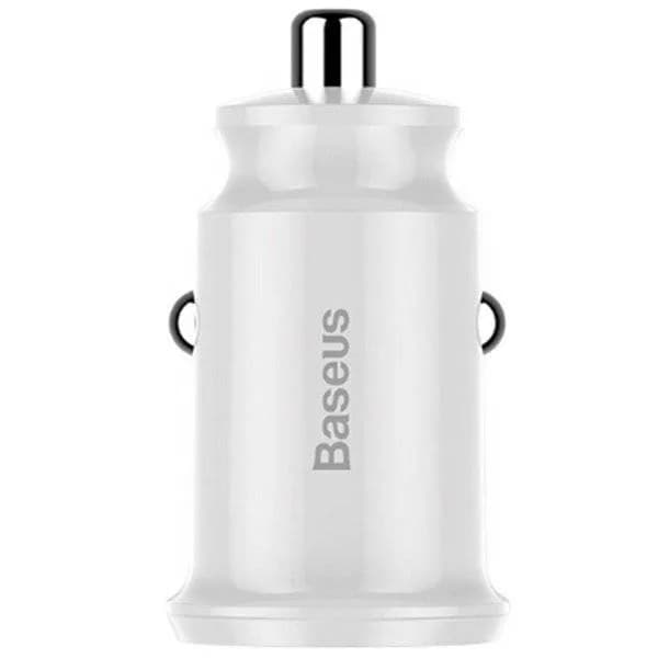 INCARCATOR auto Baseus Grain, 2 x USB Output 5V/3.1A, 15W total ambele porturi, pt. bricheta auto, alb "CCALL-ML02" - 6953156276529 — miniatură
