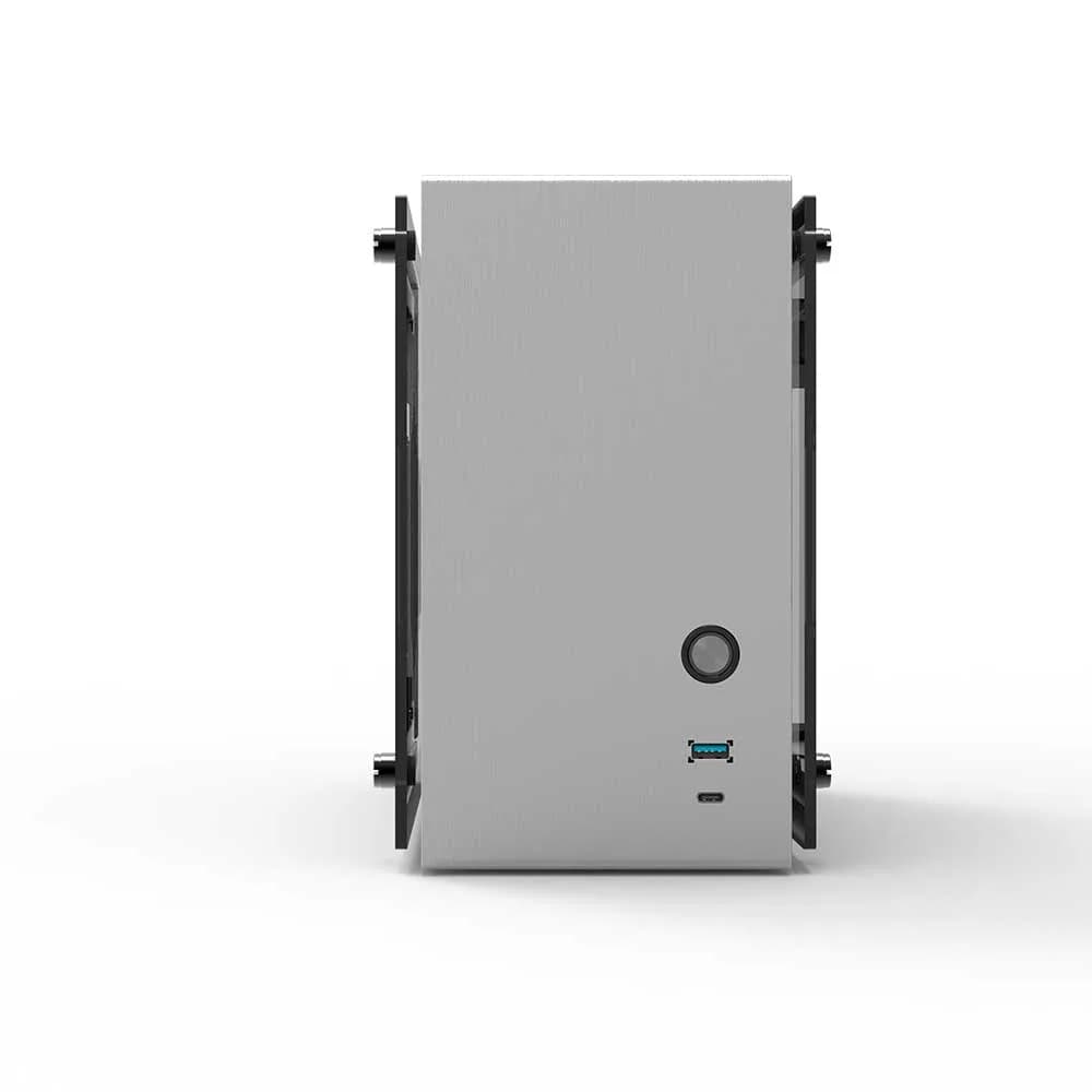 CARCASA Zalman "M2 mini", mini tower, gaming, compatibil sursa SFX, SFX-L, suporta 2xfan, 1xfan inclus, USB Type-C x 1, USBx1, 2 sloturi expansiune, argintiu, "M2 mini (Silver)"
