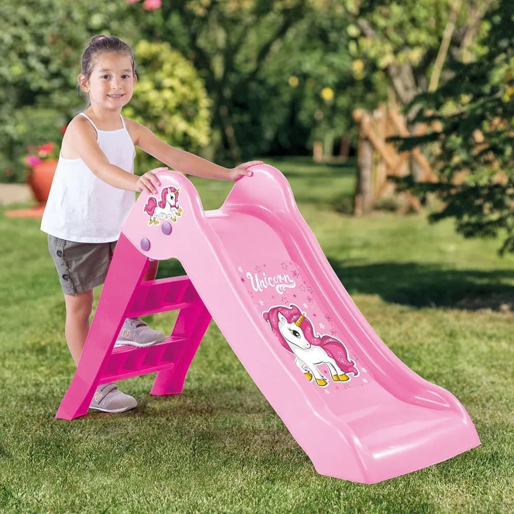 Tobogan roz-Unicorn, 70x111x47cm - Dolu — miniatură