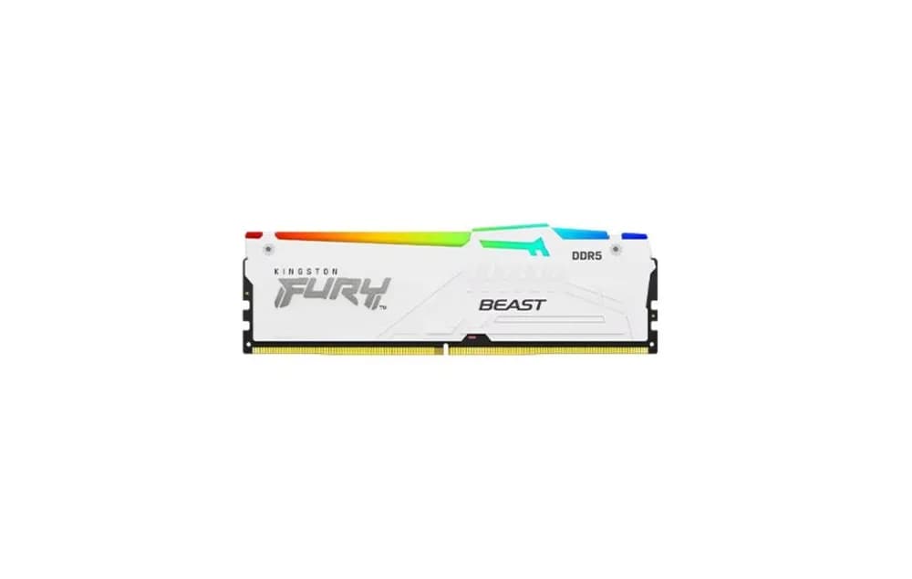 Memorie RAM Kingston FURY Beast White RGB EXPO, 64GB DDR5, 6000MHz, CL36 — miniatură