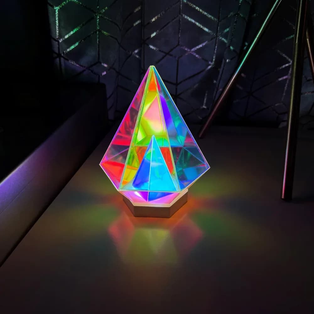 Set lumini prism 3D: Cub, Piramidă și Diamant — miniatură