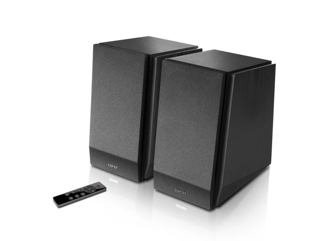 BOXE EDIFIER 2.0, RMS: 70W (2 x 16W, 2 x 19W), bluetooth, telecomanda wireless, volum, bass, treble, optical, coaxial, matte-black, "R1855DB-MB"