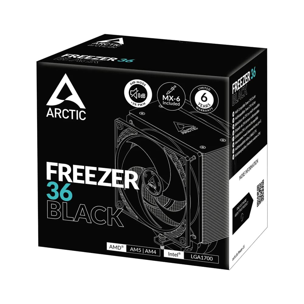COOLER Arctic "Freezer 36 (Black)",racire aer, HDT heatpipe, skt. Intel LGA 1700, AMD AM5/AM4, fan 120mm, "ACFRE00123A" — miniatură