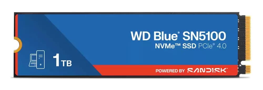 SSD WD Blue SN5100 1TB M.2 2280 PCIe Gen4 x4 NVMe QLC 3D, Read/Write: 7100/6700 MBps, IOPS 1000K/1300K, TBW: 600 "WDS100T5B0E-00CPE0"