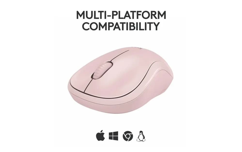 Mouse Wireless Logitech MK240 Silent Wireless, 1000 dpi, Roz — miniatură
