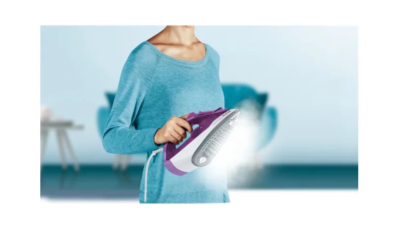 Fier de calcat Tefal Express Steam FV2836E0, 2400W, jet de abur 165 g/min, abur variabil 0-35 g/min, 270 ml, violet — miniatură