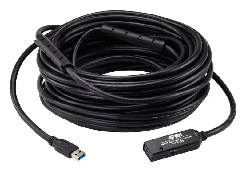 Extender ATEN UE332C-AT-G. Lungime cablu: 20 m. Conector 1: USB A, Conector 2: USB C, Versiune USB: USB 3.2 Gen 1 (3.1 Gen 1), Data minima de transfer a ratelor: 5 Gbit/s, Culoarea produsului: Negru
