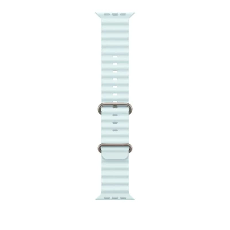 Curea pentru Apple Watch 49mm Ice Blue Ocean Band - Natural Titanium Finish