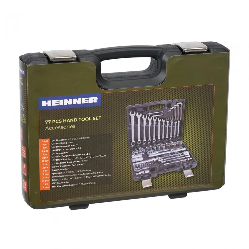 HEINNER TRUSA 77 PIESE 1/4"&1/2" CR-V — miniatură