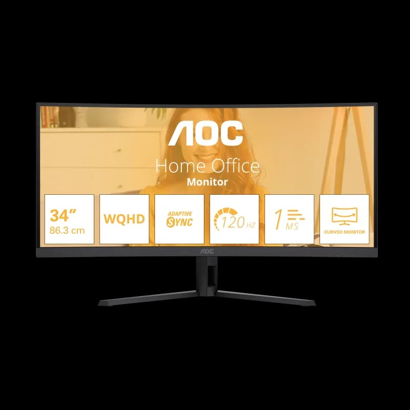 Monitor Gaming AOC CU34B3E, 34", 3440 x 1440 pixeli, Black