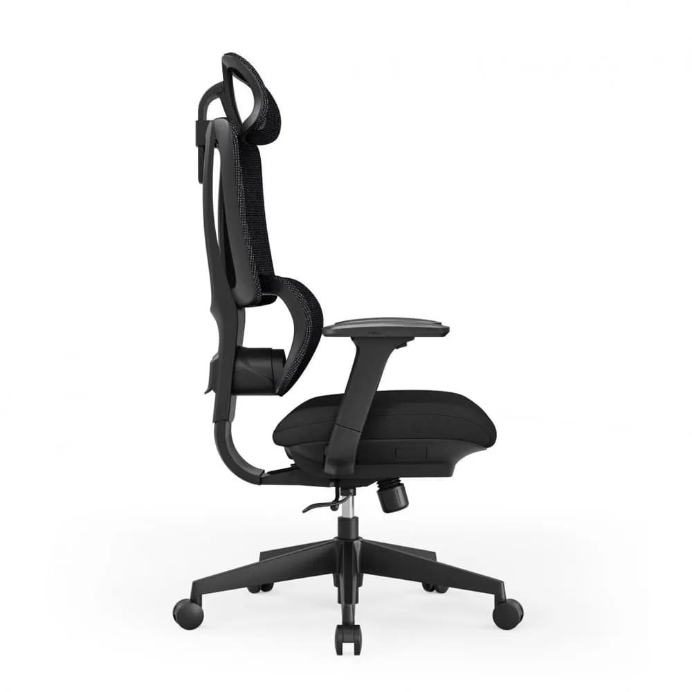 Scaun birou Serioux Aeromesh, Dimensiuni (LxAxÎ): 68,5x67x111-119cm, Capacitate greutate: 150 kg, Material suprafață: Material plasă, Material cadru: Fibră de sticlă de înaltă rezistență, Tip cotieră: Cotieră 3D, Tip pârghie pneumatică: Sistem de ridicare pe gaz clasa 3 de 85 mm — miniatură