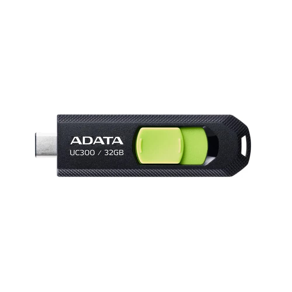 MEMORIE USB Type-C 3.2 ADATA 32 GB, retractabila, carcasa plastic, negru / verde "ACHO-UC300-32G-RBK/GN"